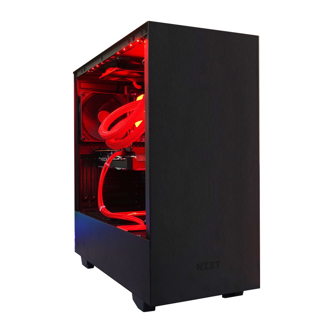 (Pre-Built) Gaming PC AMD Ryzen 5 5600X w/ MSI RX 6600 Mech 2X Radeon & NZXT H510i - Black/Red - Store 974 | ستور ٩٧٤